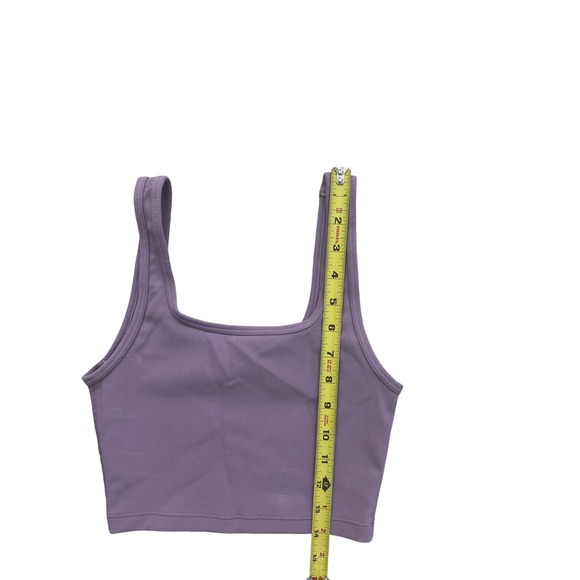 TnAction Aritzia Purple Ribbed Square Neck Crop Top Tank Womens Size 2XS Active - Picture 5 of 6